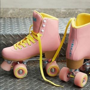 Impala Roller Skates / Size 8 / Pink and Yellow